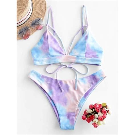 Maillot De Bain Bikini Br Silien En Teinture Par Nouage Maillot De Bain Fendu Push Up Imprim