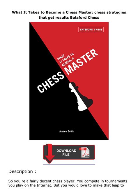Download⚡PDF What It Takes to Become a Chess Master: chess strategies ...