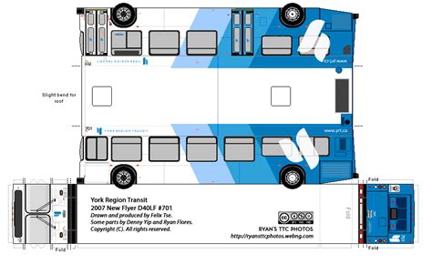 Sp Papel Modelismo Paper Bus New Flyer D Lf York Region