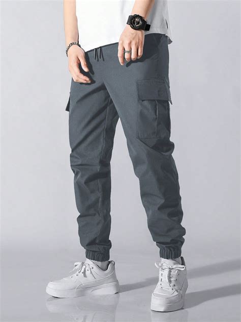 Manfinity Homme Loose Fit Men S Cargo Pants With Flap Pockets Side