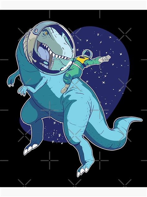 P Ster Astronauta Montando T Rex Dinosaur Astro T Rex Space Gift De