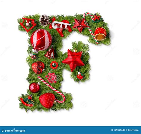 Coisas De Natal Com A Letra F - Letra F Do Alfabeto Do Natal Foto de Stock - Imagem de fonte, branco ...