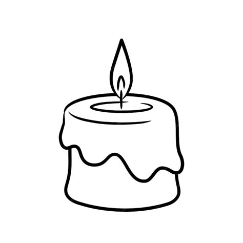 Premium Vector Burning Candle With Melted Wax Doodle Sketch Style