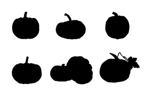 Premium Vector Set Of Silhouettes Of Pumpkin Fruit Vector Design