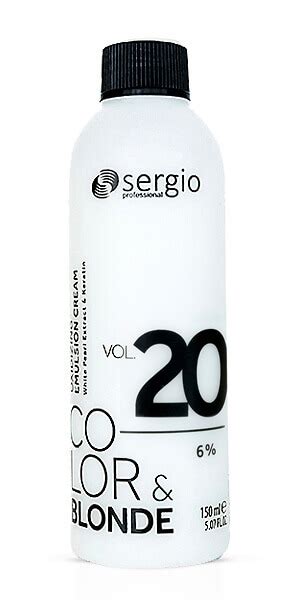 КРЕМ ОКИСЛИТЕЛЬ 6 20 vol COLOR BLONDE sergio professional 150 мл Профессиональная