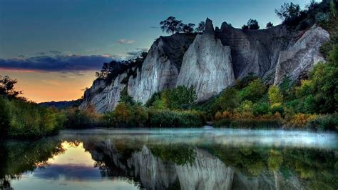 Wallpaper Landscape Waterfall Lake Nature Reflection Morning