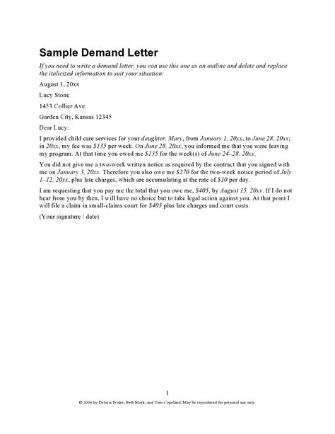 How To Write A Demand Letter For Money Owed Onvacationswall