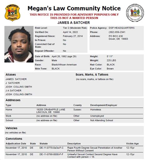 Homeless Sex Offender Notification Delaware State Police State Of Delaware