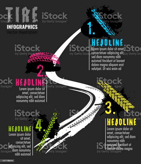 Tire Tread Marks Infographic Stock Illustration Download Image Now