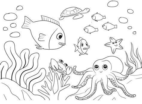 Desenhos De Animais Do Fundo Do Mar Para Colorir