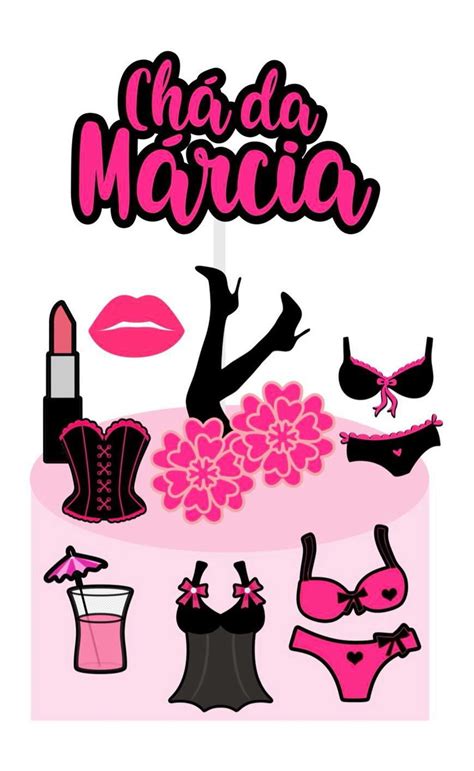 Arquivo de Corte Digital Topo de Bolo Chá de Lingerie Elo7