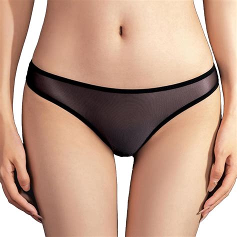 Amazon Yizyif Womens Sheer Mesh Panties Low Rise Bikini Briefs Transparent High Cut Thong G