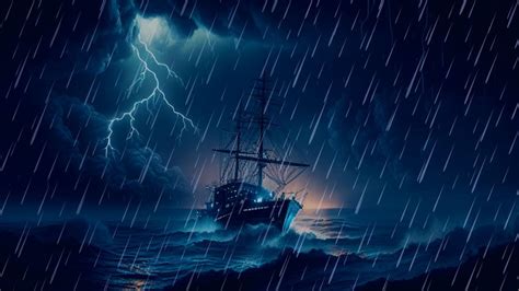 Thunderstorm And Rain Sounds At Sea Hours Help You Fall Asleep