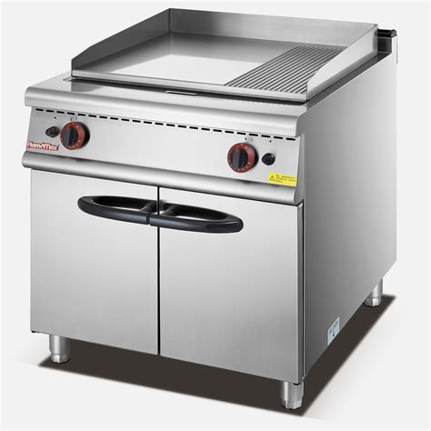 Crg Series Hafle Grooved Gas Griddle With Cabinet Flamemax