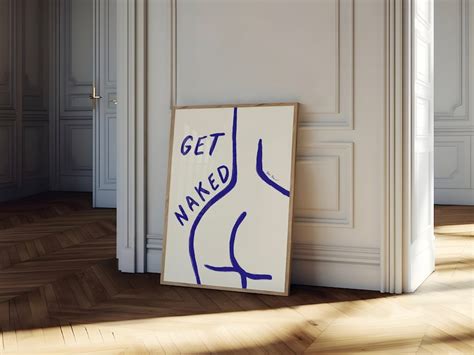 Get Naked Bathroom Print Female Body Line Art Trendy Bedroom Wall Art College Dorm Poster