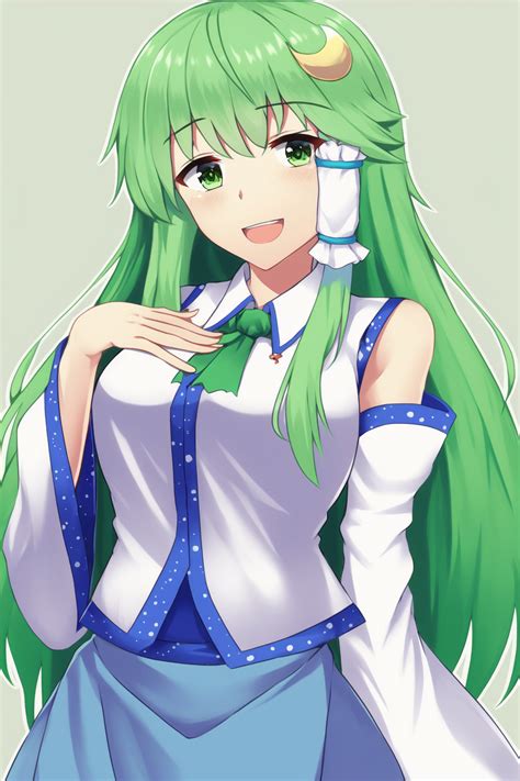 Anime Anime Girls Touhou Kochiya Sanae Long Hair Green Hair Solo ...