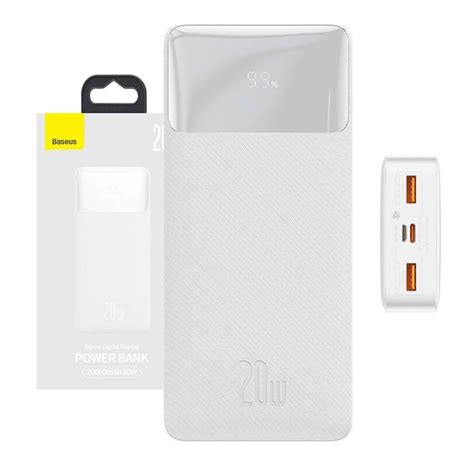 Baseus Bipow 20000mAh 20W - White Powerbank (Akku) - Weiß - 20000 mAh