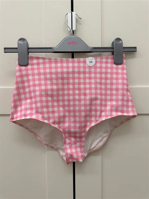 Monki Gingham Bikini Bottom Women S Fashion Swimwear Bikinis Swimsuits On Carousell