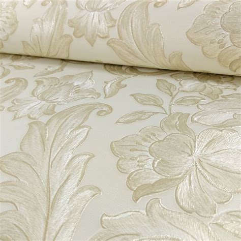 Sirpi Italian Damask Pattern Wallpaper Metallic Floral Leaf Heavy