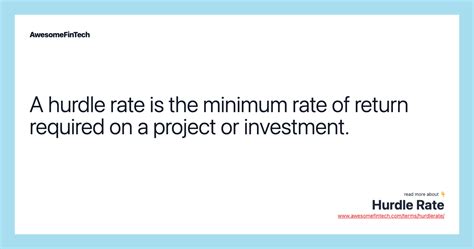 hurdle rate awesomefintech blog