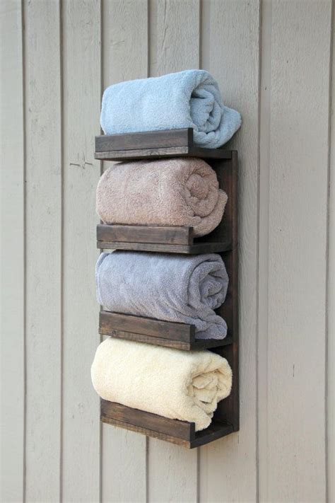 Bathroom Towel Rack, 4 Tier Bath Storage, Everyday Towel Rack, Floating ...