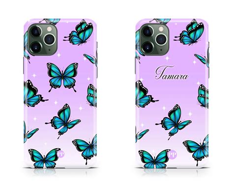 Butterfly Purple Tough Phone Case Butterflies Name Case Etsy