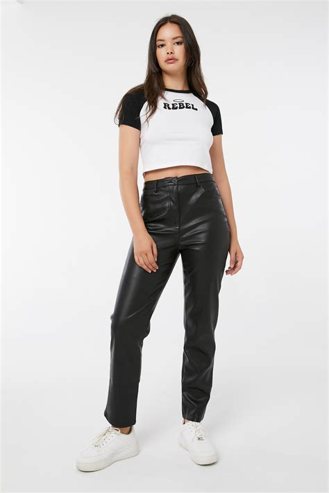 Vegan Leather Straight Leg Pants Ardene