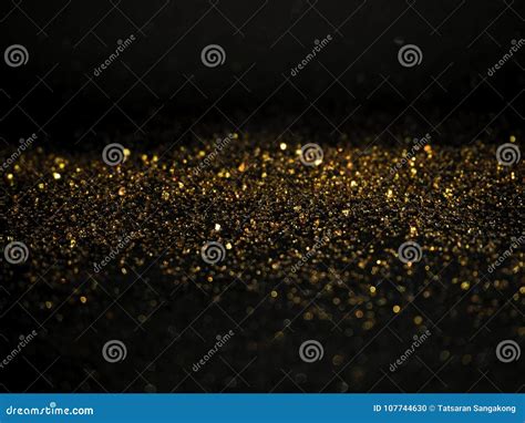 Gold Silver Glitter with Bokeh,Black Background Stock Photo - Image of ...