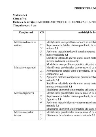Metode Aritmetice De Rezolvare A Problemelor Clasa A V A Bivol Victor