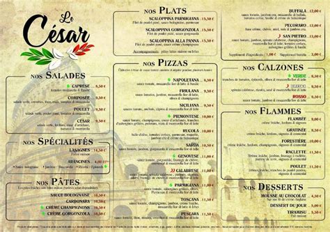 cesar restaurant paris carte restaurant pizza cesar paris  eme fbryu