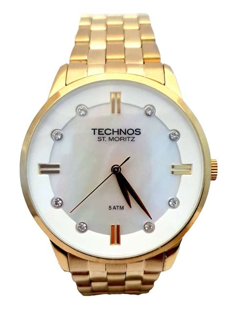 Rel Gio Technos Elegance St Moritz Dourado Original Rel Etiqueta