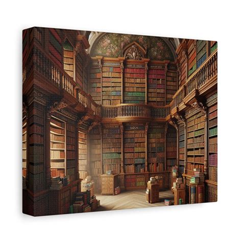 library wall art canvas elegant home decor book lovers gift vintage