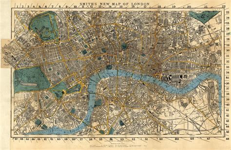 Old map of London, England during Victorian times - Art Source ...