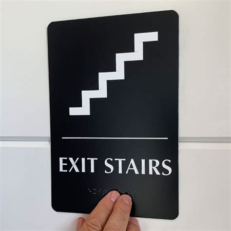 Braille Exit Stairs Sign, SKU: SB-0038