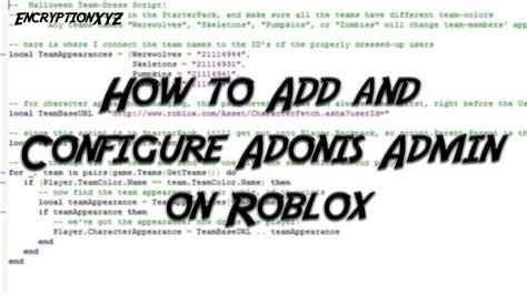 How To Add And Configure Adonis Admin On Roblox Youtube