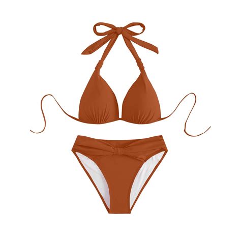 Arnsht Two Piece Bikini Set Beach Swimsuits Pool Party Bandeau Bathing Suit High Cut Leg Cheeky