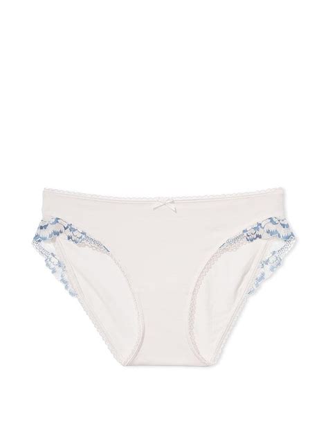 Esnek Pamuklu Dantel Kenarlı Bikini Külot Beyaz Victoria s Secret