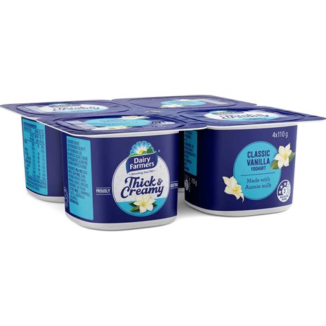 Dairy Farmers Thick Creamy Vanilla Yoghurt 4 Pack Woolworths