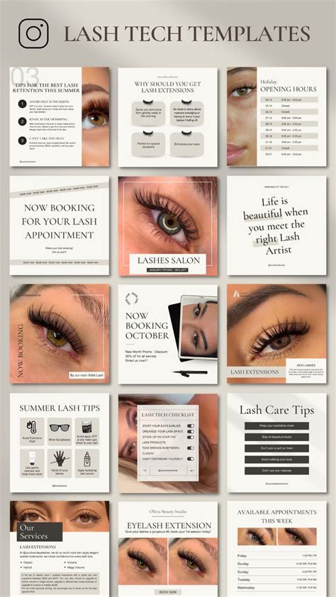 Lash Tech Instagram Templates Lash Tech Posts Lash Tech Social