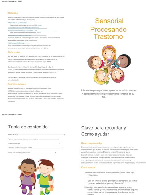 Sensory Processing Booklet 1 1 Pdf Trastorno De Procesamiento