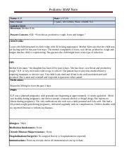 Soap Note Influenza Docx Pediatric SOAP Note Name K P Date 1 27 20 Sex Female 5 Years 10