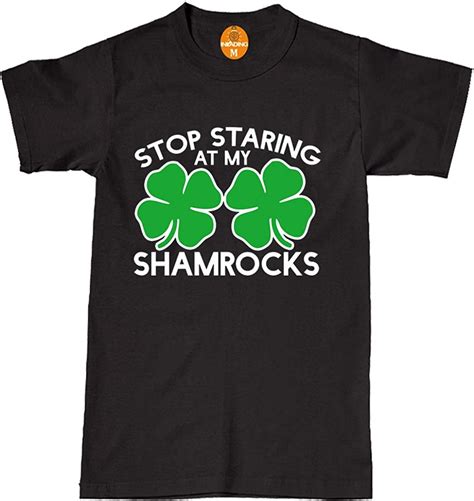 Invading Stop Staring At My Shamrocks T Shirt Women Shamrock Boobs