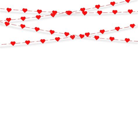 Premium Vector Garland With Hanging Hearts Love Romance Valentines Day