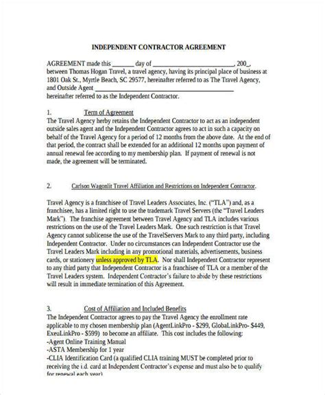 sales agent contract samples templates   ms word