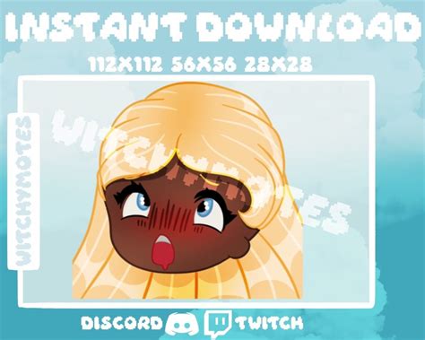 Twitch Discord Emotes 26 Pack Cute Blonde Hair Emoji For Streamers Stickers Logo Branding With