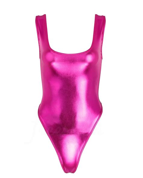 Women S Sexy One Piece Monokini Swimsuit Leotard Wet Look Bikini Thong Swimwear Ebay