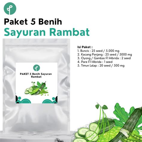 Jual Bibit Sayuran Paket Macam Benih Sayuran Rambat Bibit Sayur