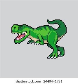 Pixel Art Illustration Tyrannosaurus Pixelated T Rex Stock Vector