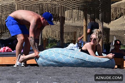 Katie Mcglynn Black Bikini In Santorini Greece AZNude