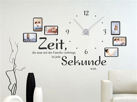 Wandtattoo Uhr Familienzeit Mit Spruch Und Fotos Von Wandtattoo Net